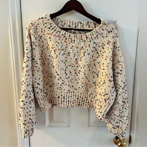 En Crème Confetti Cropped Sweater
